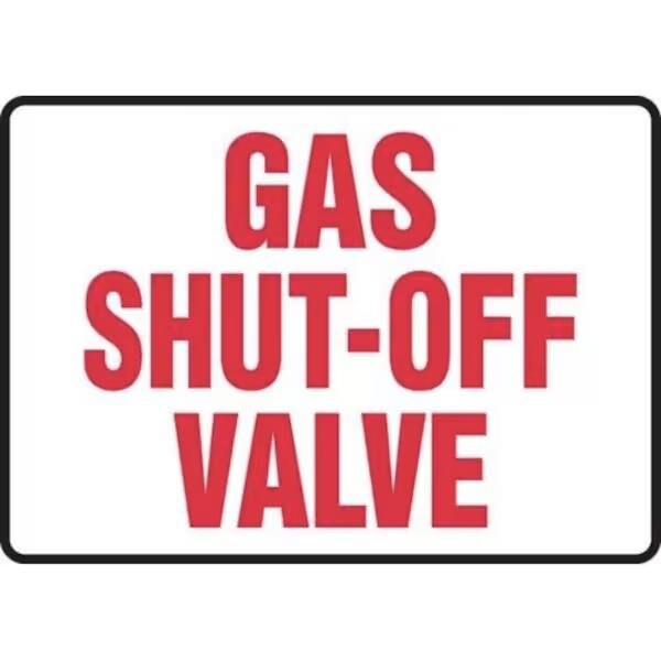 Accuform SAFETY SIGN GAS SHUT OFF VALVE 10 X MCHL592XV MCHL592XV - main